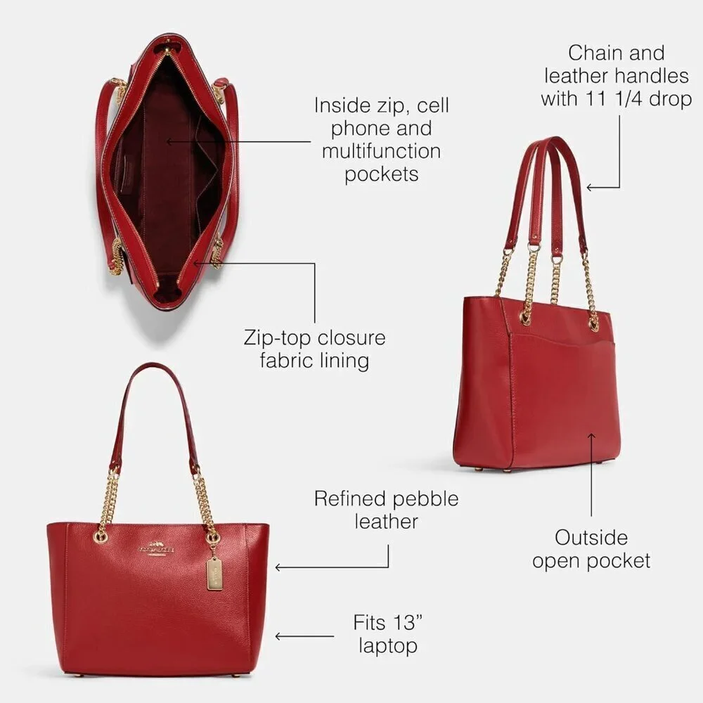 COACH Womens Cammie Chain Tote